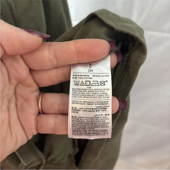 Old Navy Womens Green Tiered Babydoll Dress Small Short Sleeve - Picture 6 of 7